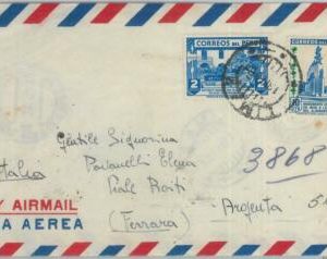 81705  -  PERU - POSTAL HISTORY -   AIRMAIL  COVER to ITALY  1951