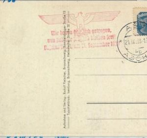 69894 - CZECHOSLOVAKIA - POSTAL HISTORY - Postmark on Postcard 1938 EAGLES