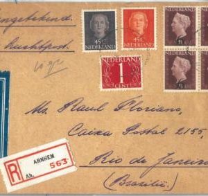 72558 - NETHERLANDS -   POSTAL HISTORY - Registered Airmail COVER to BRAZIL