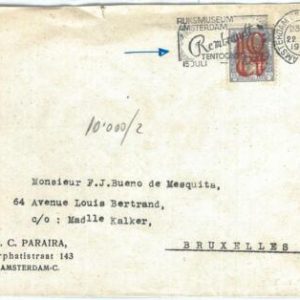 72560 - NETHERLANDS -   POSTAL HISTORY -  postmark on COVER: 1935 REMBRANDT Art