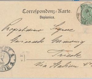 65737 - BOSNIA - POSTAL HISTORY - Ambulant postmark on  POSTCARD to  TRIEST 1900