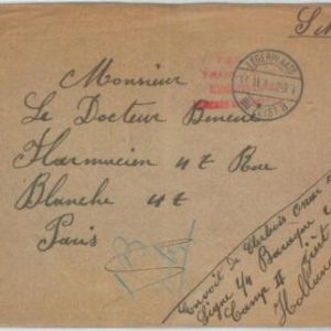 70027 - NETHERLANDS - POSTAL HISTORY - COVER from FRENCH INTERNEE WWI - 1918