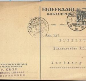 72565 - NETHERLANDS Indies -  POSTAL HISTORY: Stationery Card BODJONEGORO 1938