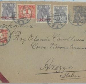 82075 -  NETHERLANDS - Postal History - shifted overprint on COVER to ITALY 1921