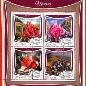 A3442 - SAO TOME & PRINCIPE ERROR MISPERF, Miniature sheet: 2017, Minerals, Gems