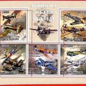 A3249 - SAO TOME & PRINCIPE, ERROR MISPERF, Miniature s: 2010, WW II, Airplanes