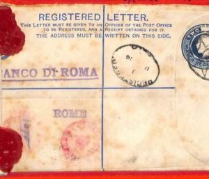 aa2353 - MALTA - Postal History - Registered STATIONERY  to ITALY  1914 CENSORED