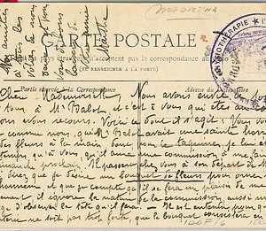 59766 - FRANCE - POSTAL HISTORY: MILITARY Postmark  -  MEDICINE:  PHYSIOTHERAPY