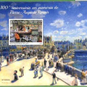 A3207 - SAO TOME & PRINCIPE, ERROR MISSPERF Souvenir sheet: 2019 Renoir, Art