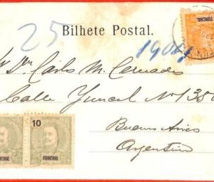 aa3944 - PORTUGAL Funchal - POSTAL HISTORY -  POSTCARD to  ARGENTINA -  1904