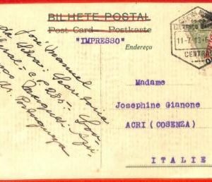 aa3952  - PORTUGAL Lourenzo Marquez -  POSTAL HISTORY - POSTCARD to ITALY  1913