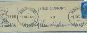 86763 - FRANCE - Postal History - POSTMARK on CUT-OUT 1957 Astrology NOSTRADAMUS
