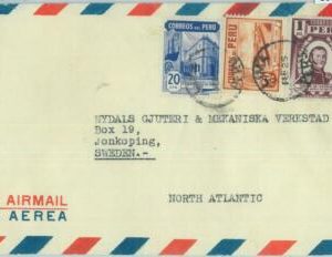 86097 - PERU - POSTAL HISTORY -  AIRMAIL  COVER to  SWEDEN  190's