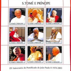 A3441 - SAO TOME & PRINCIPE ERROR MISPERF, Miniature s: 2003, Pope John Paul II