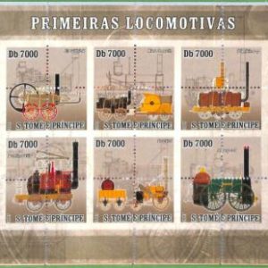A3390 - SAO TOME & PRINCIPE ERROR MISSPERF: 2007, Steam Locomotives, Trains