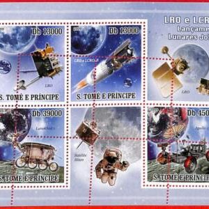 A3341- SAO TOME & PRINCIPE, ERROR MISPERF Miniature sheet: 2009, Astronomy, Moon