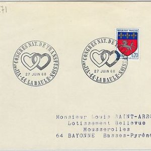 61684 - FRANCE - POSTAL HISTORY - POSTMARK 1968: BLOOD DONORS Hearts TRANSFUSION