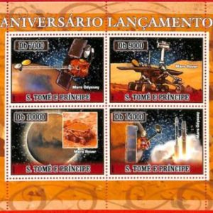 A3235 - SAO TOME & PRINCIPE, ERROR MISPERF Miniature sheet: 2007 Mars, Astronomy