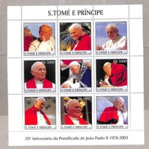 A3432 - SAO TOME & PRINCIPE ERROR MISSPERF, Miniature s: 2003, Pope John Paul II
