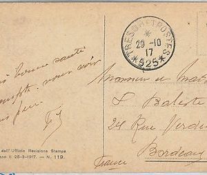 63183 -  FRANCE - POSTAL HISTORY - FIELD MAIL FRENCH TROOPS in BARI ITALY 1917