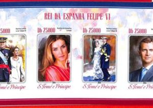 A3280- SAO TOME & PRINCIPE, ERROR IMPERF Miniature s: 2014, King Spain Felipe VI
