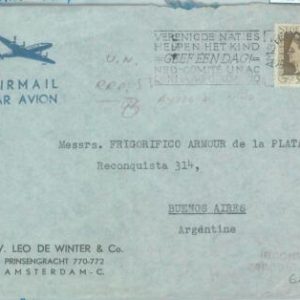 85254 - NETHERLANDS - Postal History - COVER to ARGENTINA nice postmark UN 1948