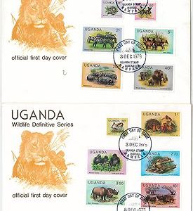 56539 -  UGANDA  -  POSTAL HISTORY -  2 FDC COVERS 1979 - ANIMALS Hippopotamus