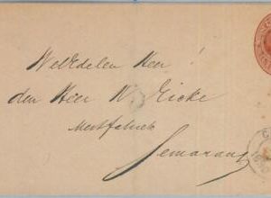 72571 - NETHERLANDS Indies -  POSTAL HISTORY: Stationery Cover  #6 CHERIBON 1890
