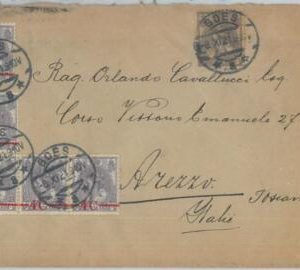 82074 -  NETHERLANDS - Postal History -  # 106  shifted ovrprint on COVER 1921