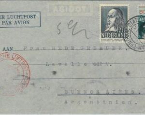 75344 - The NETHERLANDS - Postal History - German  ZEPPELIN  COVER to ARGENTINA
