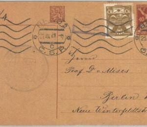 69919 - CZECHOSLOVAKIA - POSTAL HISTORY - STATIONERY Card  to VON MISES 1921