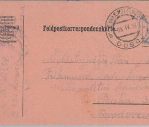 75055 - BOSNIA - POSTAL HISTORY - FIELD MAIL Feldpost CARD - WWI  1916