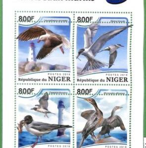 A2387 - NIGER - ERROR - MISPERF stamp sheet 2018 Sea Birds