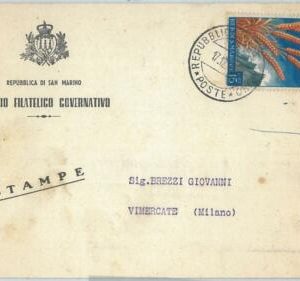 71882 - SAN MARINO - Postal History - Official Card  - AGRICOLTURE  1960