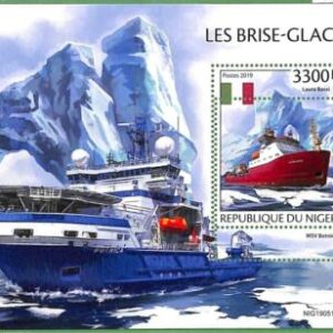 A2407 - NIGER - ERROR: MISSPERF, Souvenir sheet - 2019, Ice Breaker Boats, Ships