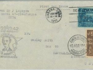 77125 - HABANA - Postal History -  FDC COVER 1942 - AGRAMONTE politics war