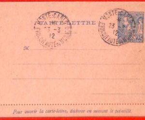 aa1023 - MONACO - Postal History -   STATIONERY LETTER CARD  1912