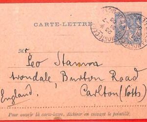 aa1094 - MONACO - Postal History -  STATIONERY LETTER CARD to ENGLAND 1905