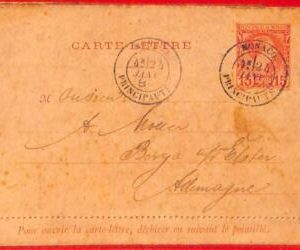 aa1123 - MONACO - Postal History -  STATIONERY LETTER CARD to GERMANY
