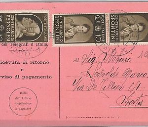 56799  ITALY - POSTAL HISTORY - STAMPS on POSTCARD - MUSIC : PERGOLESI   1937