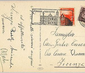 59884  -  ITALY - POSTAL HISTORY:  POSTMARK on POSTCARD 1950 -  ARCHITECTURE