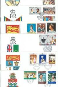 73984 - SILVER JUBILEE 1977 - set of 34 FDC COVERS  Omnibuss Sets COMMONWEALTH