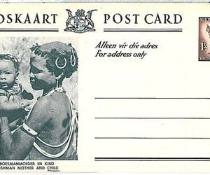 FAUNA / ETHNIC / CHILDREN : SOUTH AFRICA -  Postal Stationery: BUSHMAN mum & kid