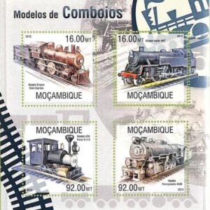 A8236 - MOCAMBIQUE -ERROR MISPERF Stamp Sheet -2013 TRAIN MODELS