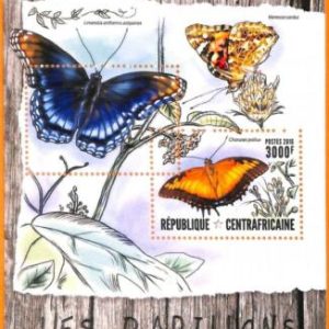 A5660 - CENTRAL AFRICAN REP - ERROR, 2016, МISPERF SOUVENIR SHEET: Butterflies