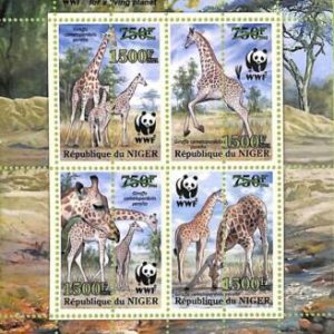 A8303 - NIGER - ERROR MISPERF Stamp Sheet -2021 Giraffes W.W.F.