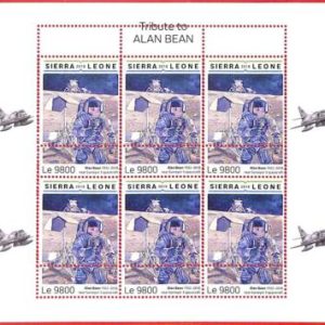 A4811 - SIERRA LEONE - ERROR MISPERF, Miniature sheet: 2018 Alan Bean, Astronomy
