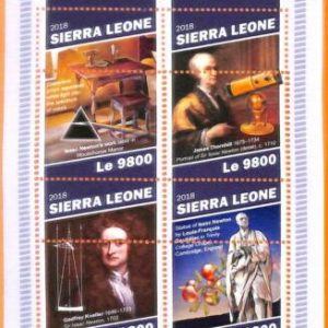 A6880 - SIERRA LEONE, Error, 2018, MISSPERF MINIATURE S: I. Newton, J. Thornhill