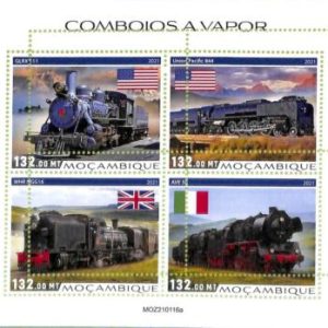 A8237 - MOCAMBIQUE -ERROR MISPERF Stamp Sheet -2021 TRAIN