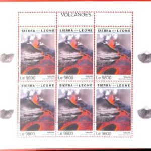A4810 - SIERRA LEONE -ERROR MISPERF Miniature s: 2018 Volcanos, Tolbachik Russia
